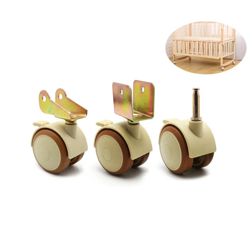 Baby Nursery Trolley - 4 Stück 2'' Möbel-Schwenkrollen mit Bremse,