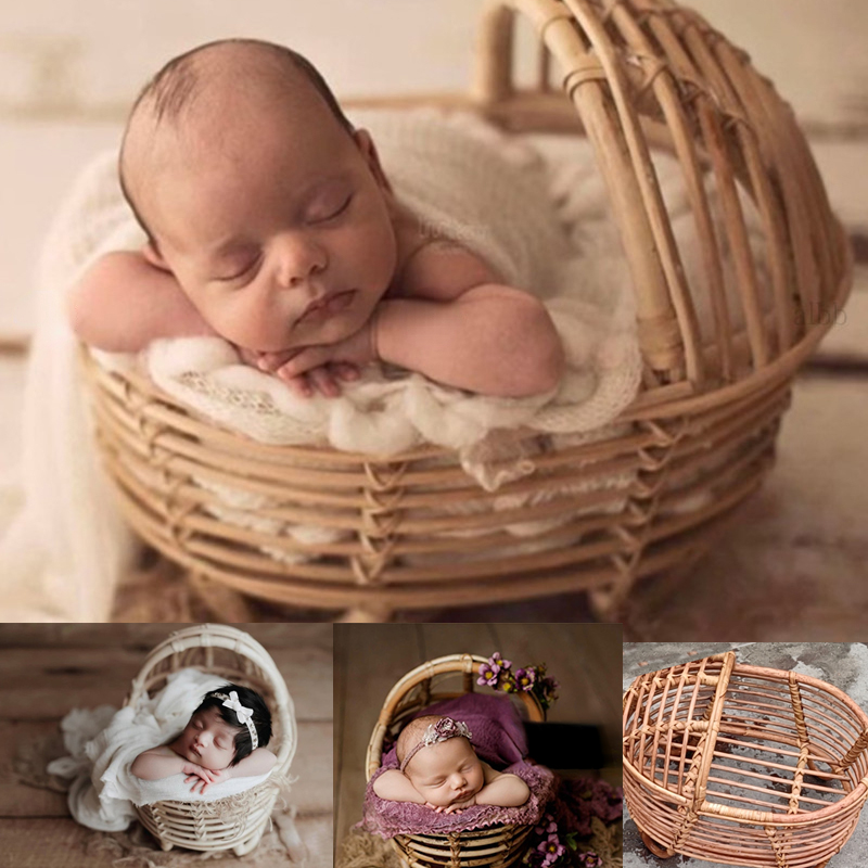 Baby Nursery Boy - Neugeborene Fotografie Requisiten Rattan runden Behälter