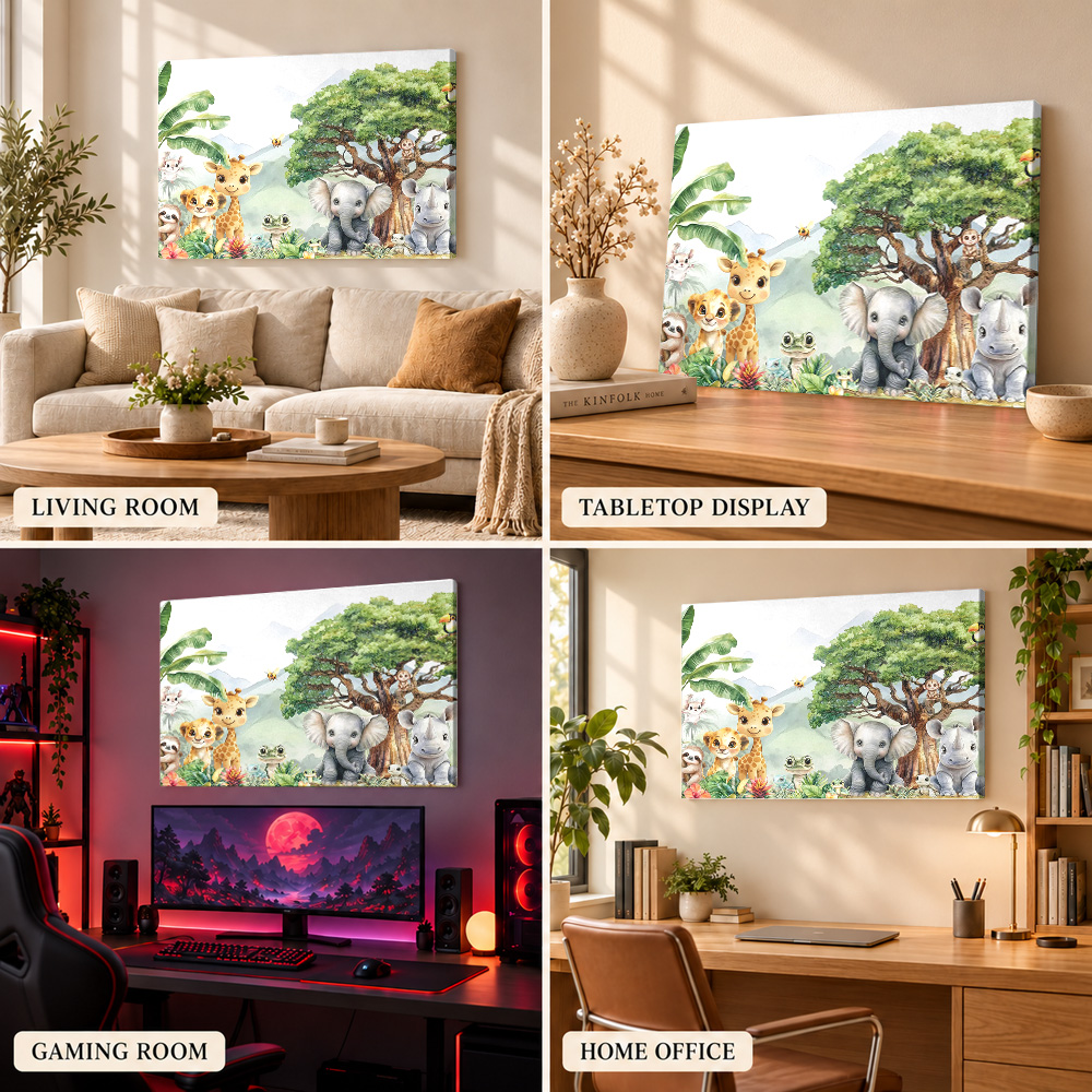 Baby-Dschungeltiere, Leinwandb – Baby Nursery Frames Bewertung und Preis